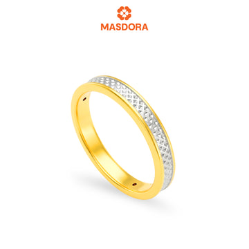 MASDORA 916 Gold Ring Rings Cincin Emas ~ HG Duotone Incised Band (EMAS 916/22K)