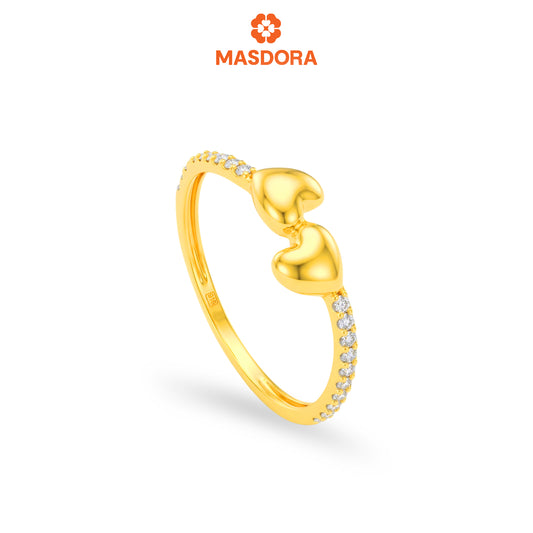MASDORA 916 Gold Ring Rings Cincin Emas ~ Sparkling Twinnie Love (EMAS 916/22K)