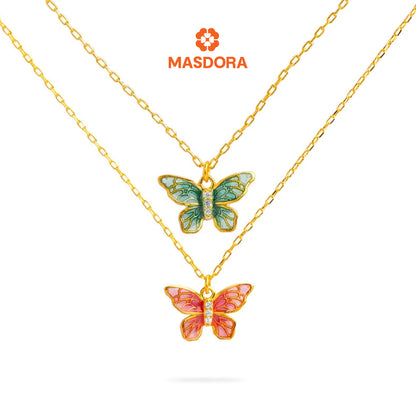 MASDORA 916 Gold Necklace Rantai Leher Emas ~ Belle Papillon (L) (EMAS 916/22K)