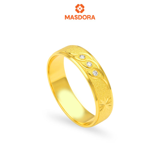 MASDORA 916 Gold Ring Rings Cincin Emas ~ Duotone Snowflakes (EMAS 916/22K)