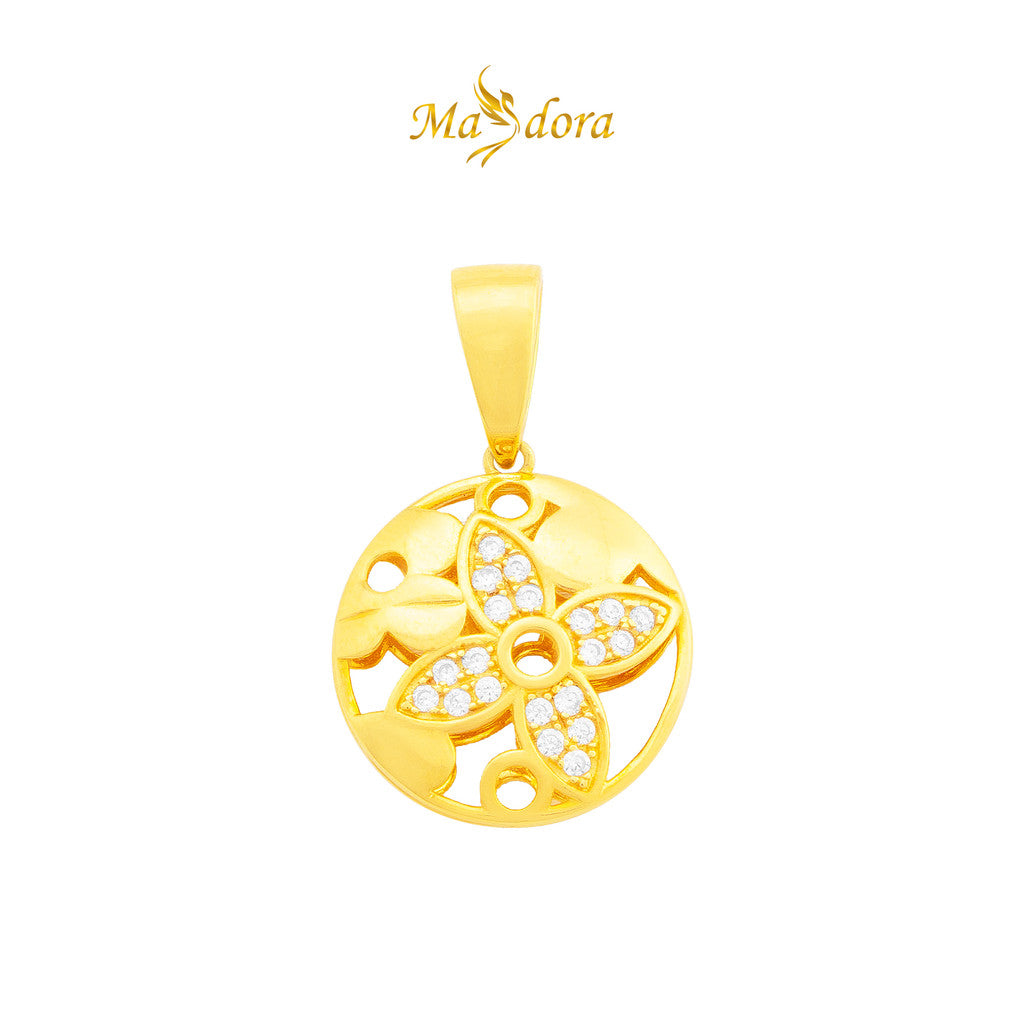 MASDORA 916 Gold Pendant Loket Emas ~ Sparkling LVie Blossom (EMAS 916/22K)