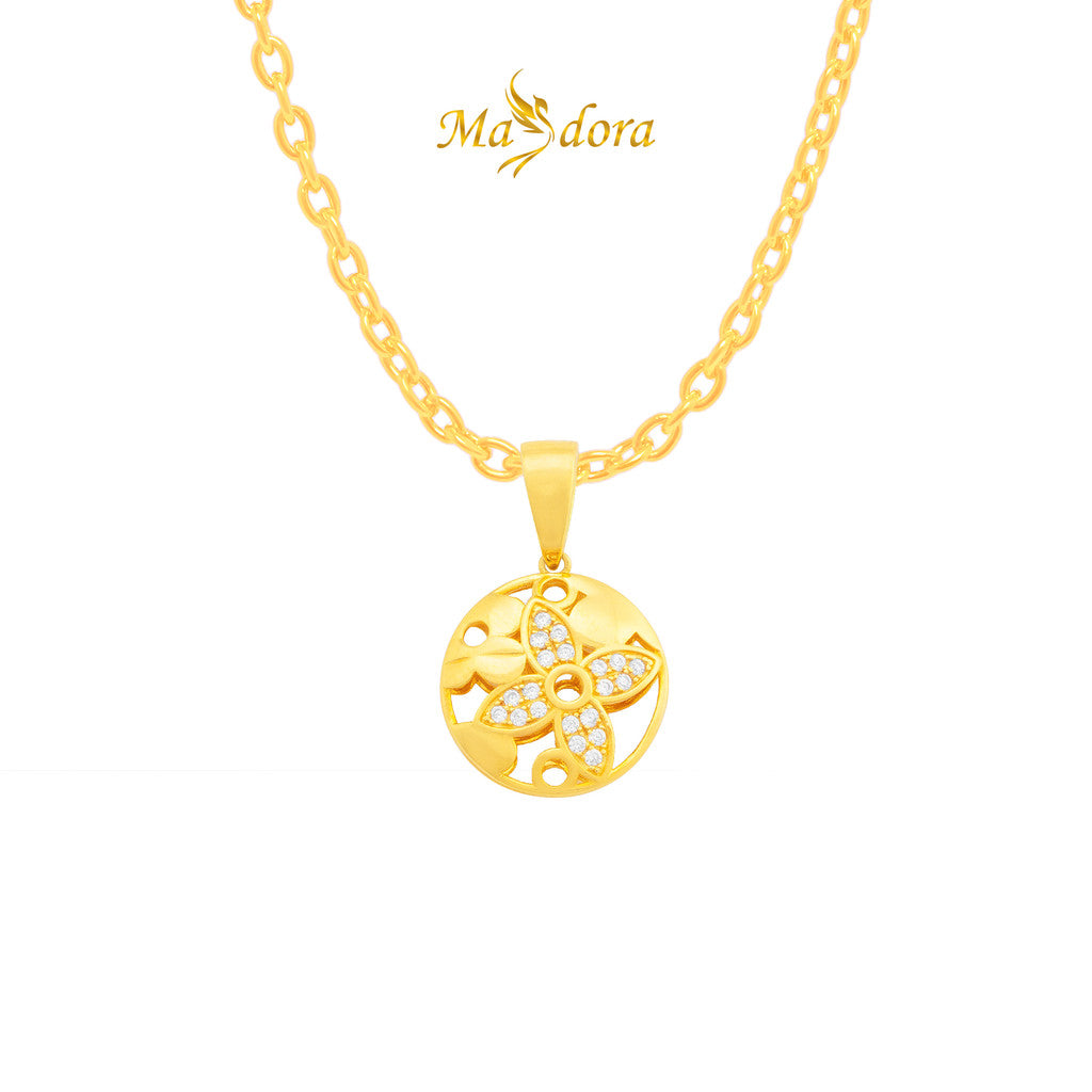 MASDORA 916 Gold Pendant Loket Emas ~ Sparkling LVie Blossom (EMAS 916/22K)
