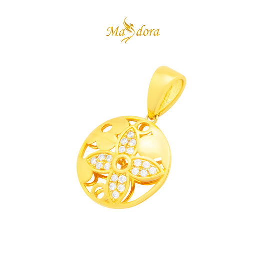 MASDORA 916 Gold Pendant Loket Emas ~ Sparkling LVie Blossom (EMAS 916/22K)
