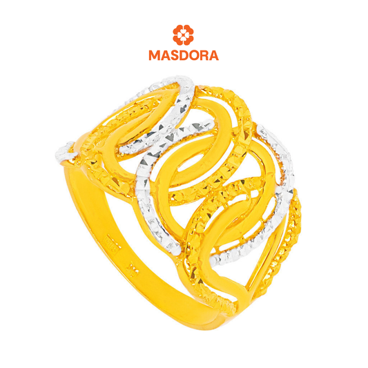 MASDORA 916 Gold Ring Rings Cincin Emas ~ Duotone Braided Chain (EMAS 916/22K)