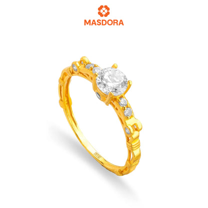 MASDORA 916 Gold Ring Rings Cincin Emas ~ Sparkling Rome Solitaire (EMAS 916/22K)
