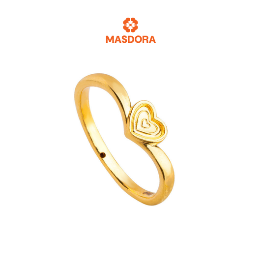 MASDORA 916 Gold Ring Rings Cincin Emas ~ HG Mini Layered Heart (EMAS 916/22K)
