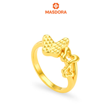 MASDORA 916 Gold Ring Rings Cincin Emas ~ HG Triple Genuine Butterfly (EMAS 916/22K)