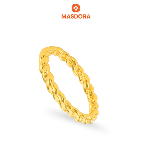 MASDORA 916 Gold Ring Rings Cincin Emas ~ Hg Golden Snarled Rope (EMAS 916/22K)