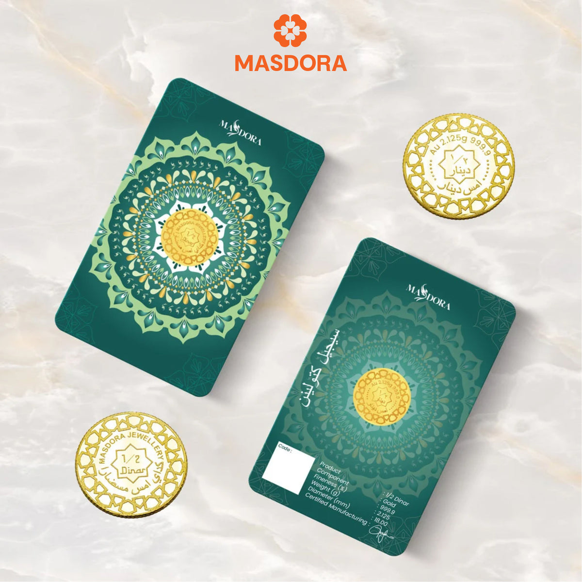MASDORA 999.9 Gold ½ Dinar (2.125GM) Collection Series ~ Signature 2025 (EMAS 999.9/24K)