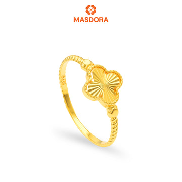 MASDORA 916 Gold Ring Rings Cincin Emas ~ Minimalist Clover Rope (EMAS 916/22K)