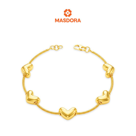 MASDORA 916 Gold Bracelet Rantai Tangan Emas ~ Solid Even Love Chain (EMAS 916/22K)