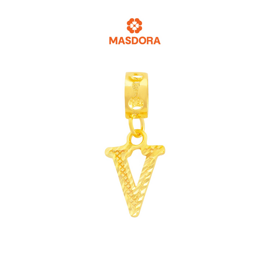 MASDORA 916 Gold Charms Charm Emas ~ Alphabets V (EMAS 916/22K)