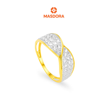 MASDORA 916 Gold Ring Rings Cincin Emas ~ Duo Pave (EMAS 916/22K)