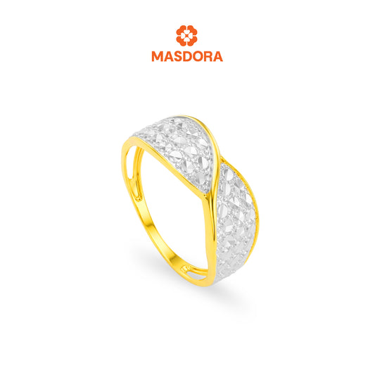 MASDORA 916 Gold Ring Rings Cincin Emas ~ Duo Pave (EMAS 916/22K)