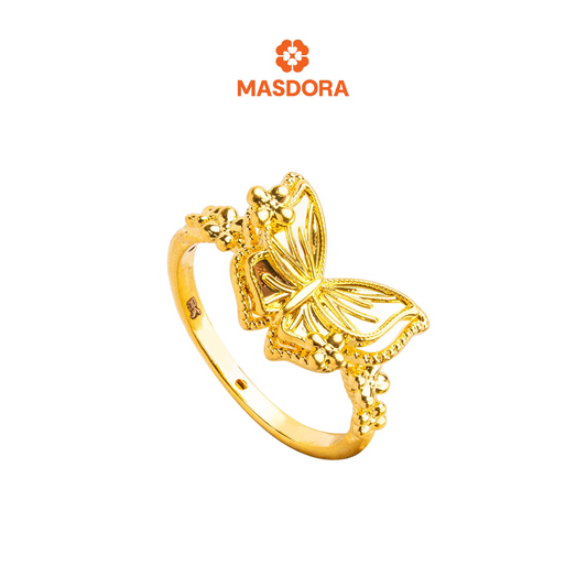 MASDORA 916 Gold Ring Rings Cincin Emas ~ HG Golden Chummed Butterfly (EMAS 916/22K)