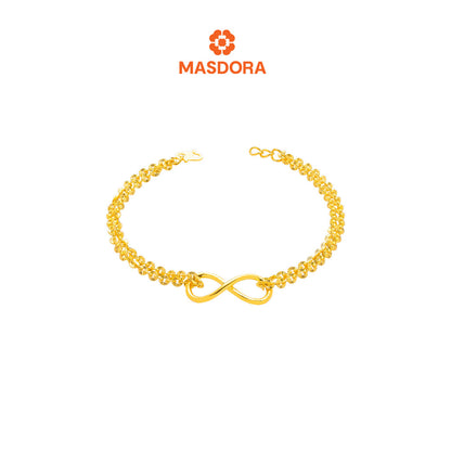 MASDORA 916 Gold Bracelet Rantai Tangan Emas ~ Shining Sauh Infinity Loop (EMAS 916/22K)