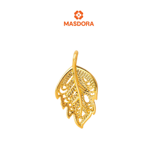 MASDORA 999 Gold Pendant Loket Emas ~ Autumn Leaf (EMAS 999/24K) -- FREE 925 SILVER NECKLACE!