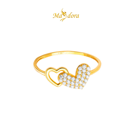 MASDORA 916 Gold Ring Rings Cincin Emas ~ Crossing Hearts (EMAS 916/22K)