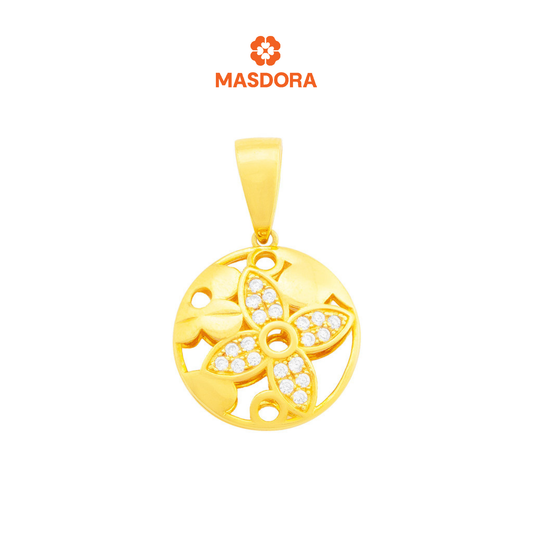 MASDORA 916 Gold Pendant Loket Emas ~ Sparkling LVie Blossom (EMAS 916/22K)
