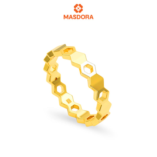 MASDORA 916 Gold Ring Rings Cincin Emas ~ HG Honeycomb Band (EMAS 916/22K)
