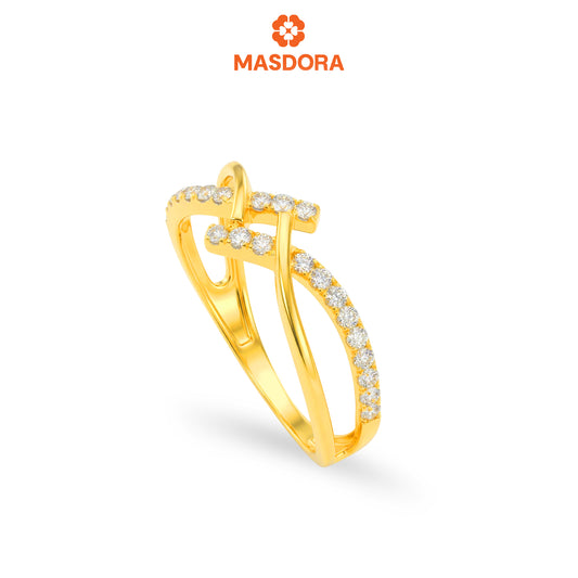 MASDORA 916 Gold Ring Rings Cincin Emas ~ Sparkling Intimate Links (EMAS 916/22K)