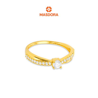 MASDORA 916 Gold Ring Rings Cincin Emas ~ Sparkling Solitaire (EMAS 916/22K)