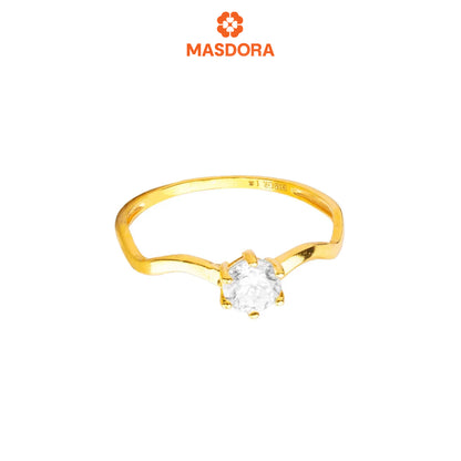 MASDORA 916 Gold Ring Rings Cincin Emas ~ Golden Jagged Solitaire (EMAS 916/22K)