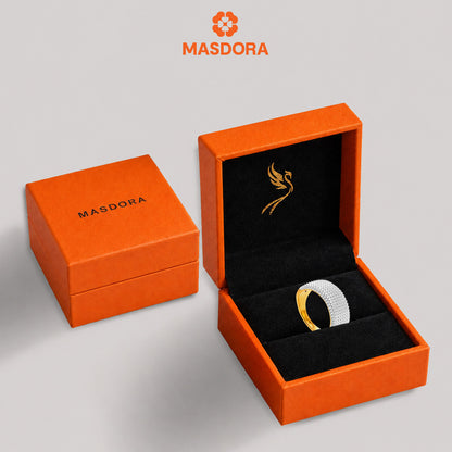 MASDORA 916 Gold Ring Rings Cincin Emas ~ HG Duotone Oro Diamond Glitz (8mm) (EMAS 916/22K)