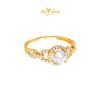 MASDORA 916 Gold Ring Rings Cincin Emas ~ Sparkling Elevated Halo (EMAS 916/22K)