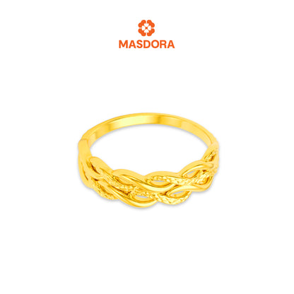 MASDORA 916 Gold Ring Rings Cincin Emas ~ HG Half Double Ripple (EMAS 916/22K)
