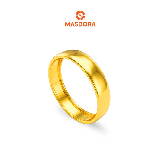 MASDORA 916 Gold Ring Rings Cincin Emas ~ CBR Golden Plain (4mm) (EMAS 916/22K)