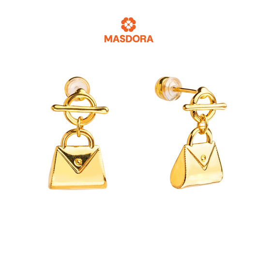 MASDORA 999 Gold Earrings Earring Subang Emas ~ Golden Bag (EMAS 999/24K)