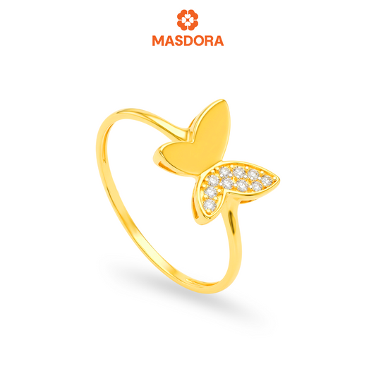 MASDORA 916 Gold Ring Rings Cincin Emas ~ Vast Sparkling Butterfly (EMAS 916/22K)