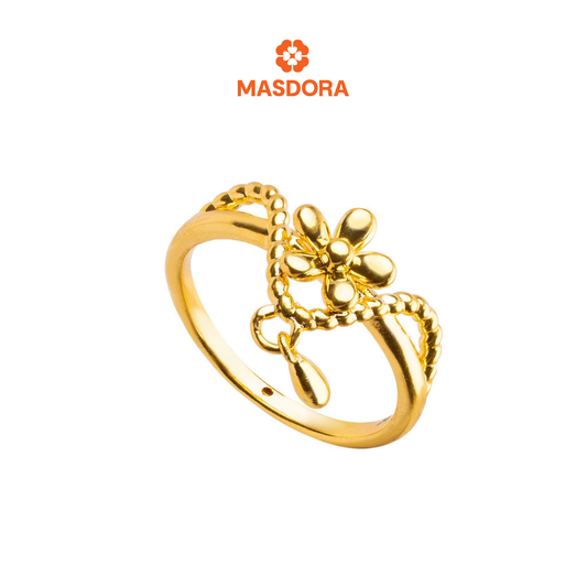 MASDORA 916 Gold Ring Rings Cincin Emas ~ HG Golden Dangle Daisy (EMAS 916/22K)