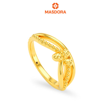 MASDORA 916 Gold Ring Rings Cincin Emas ~ HG Golden Iris Twist (EMAS 916/22K)