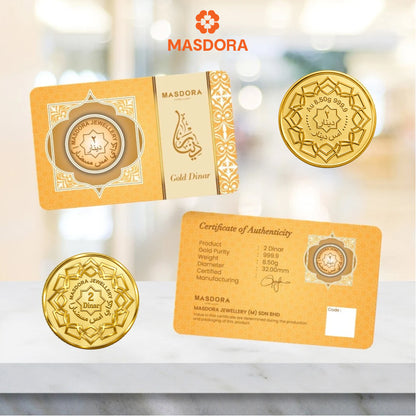 MASDORA 999.9 Gold 2 Dinar (8.50GM) Signature Series (EMAS 999.9/24K)