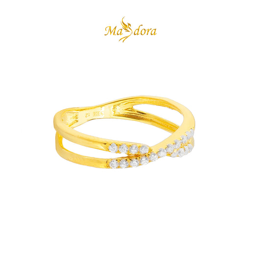 MASDORA 916 Gold Ring Rings Cincin Emas ~ Sparkling X-Twirl (EMAS 916/22K)