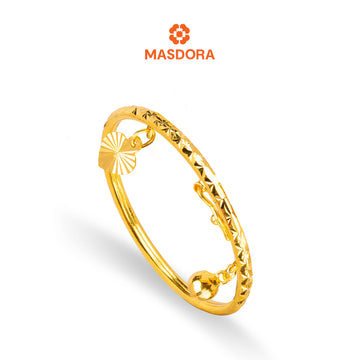 MASDORA 916 Gold Bangle Gelang Tangan Emas ~ Flower Cutting Baby (EMAS 916/22K)