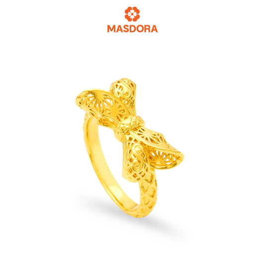 MASDORA 916 Gold Ring Rings Cincin Emas ~ HG Golden Filigree Ribbon (EMAS 916/22K)