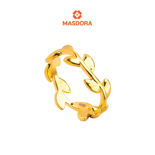 MASDORA 916 Gold Ring Rings Cincin Emas ~ HG Golden Apart Leafy Band (EMAS 916/22K)