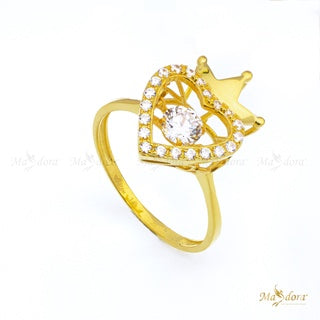 Masdora Dancing Crown Love Ring (Emas 916)