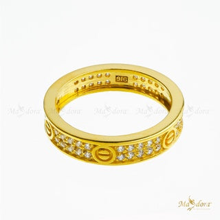 Exclusive Love-Paved Screw Mark Ring (Emas 916)
