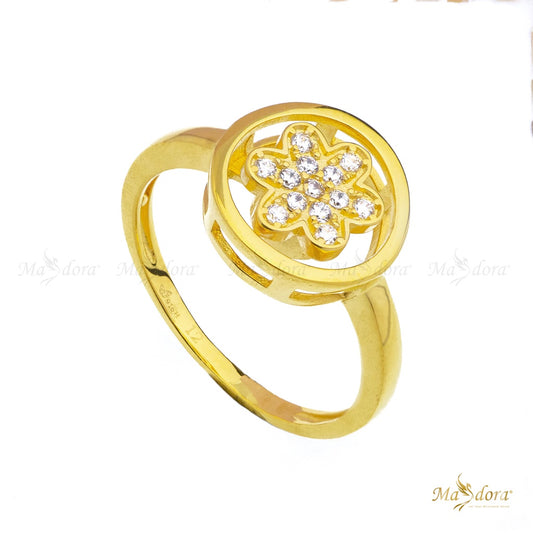 Masdora Swivel Sparkling Daisy Ring (Emas 916)