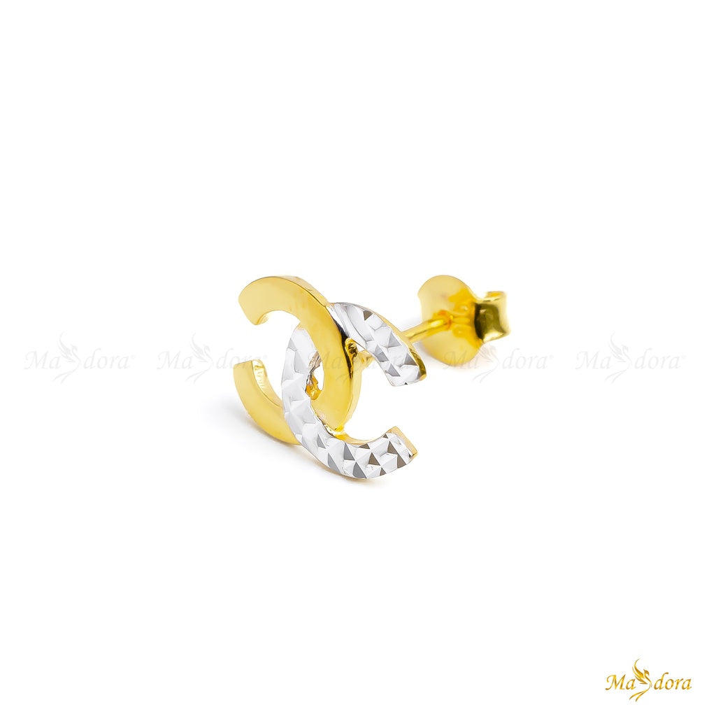 Exclusive Golden CC Stud Earrings (2C) (Emas 916)