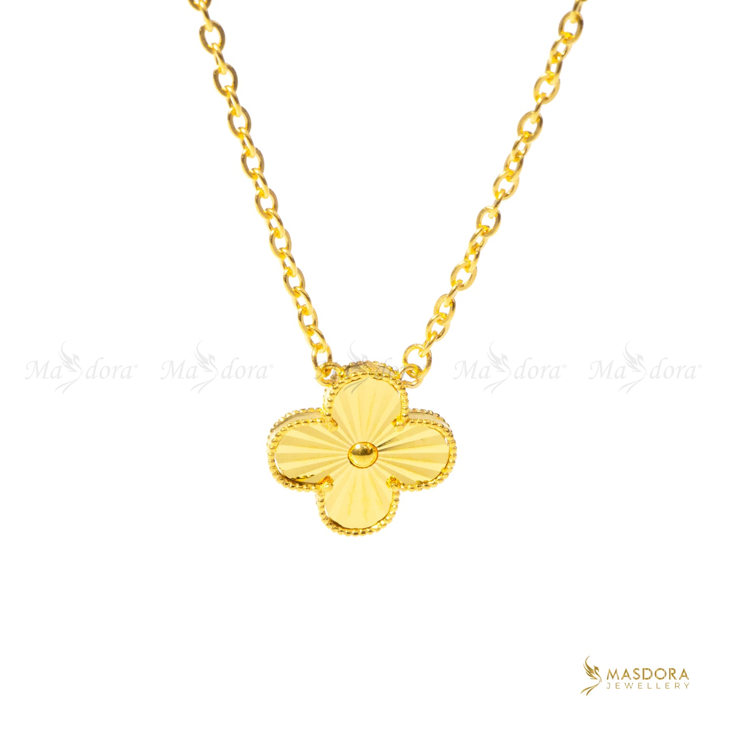Clovers Gold Necklace (XL) (Emas 916)