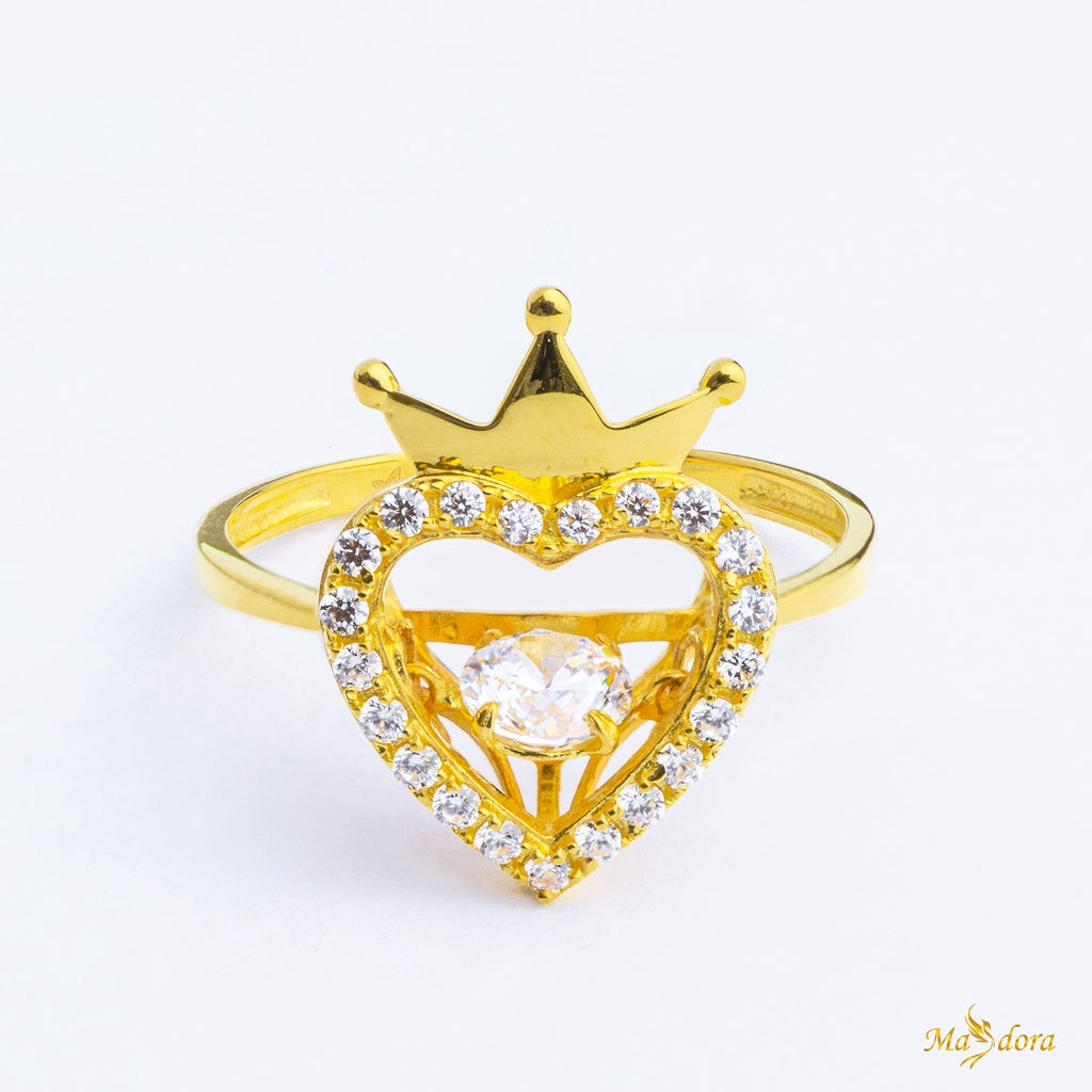 Masdora Dancing Crown Love Ring (Emas 916)