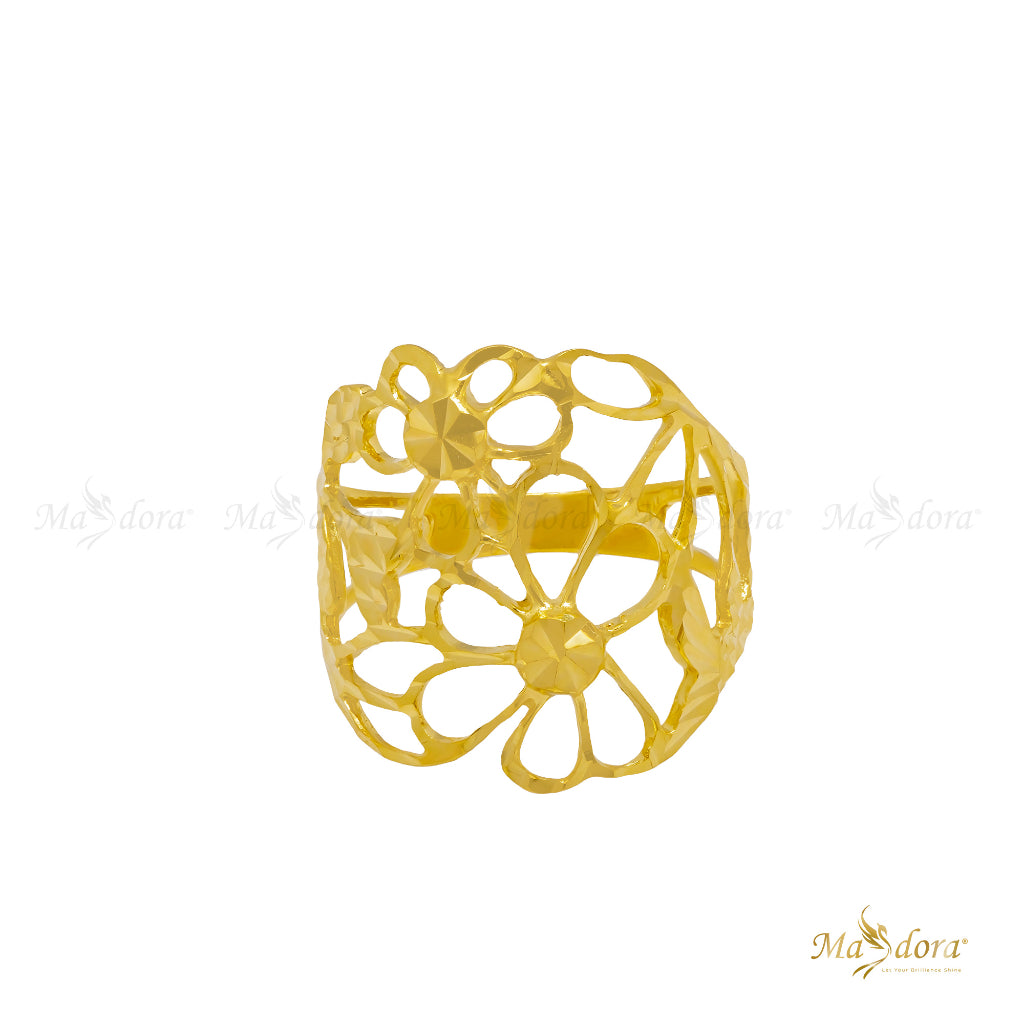 Exclusive Flowery Vintage Gold Ring (Emas 916)