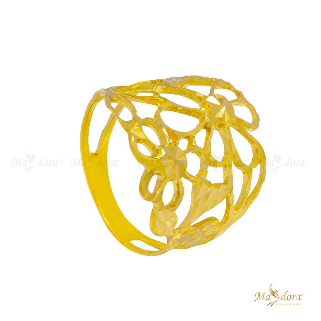 Exclusive Flowery Vintage Gold Ring (Emas 916)